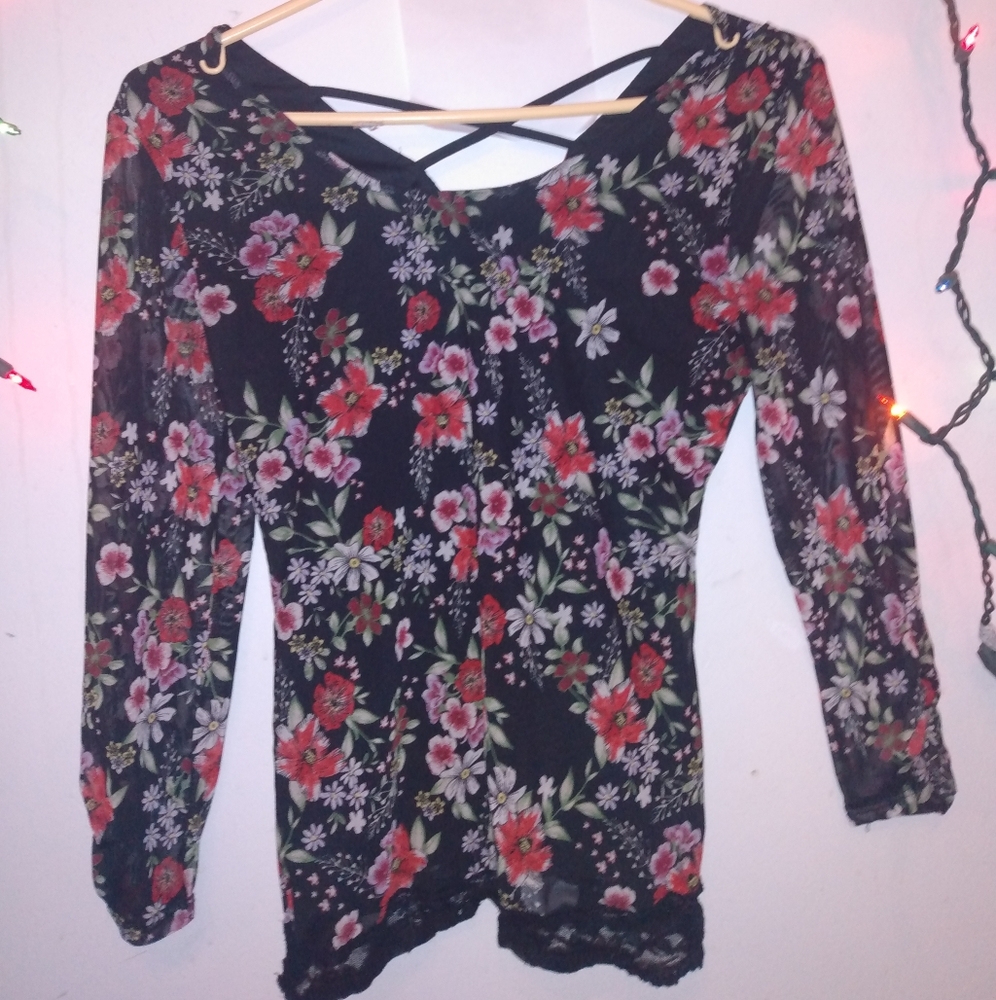 Black Swoop necked Blouse